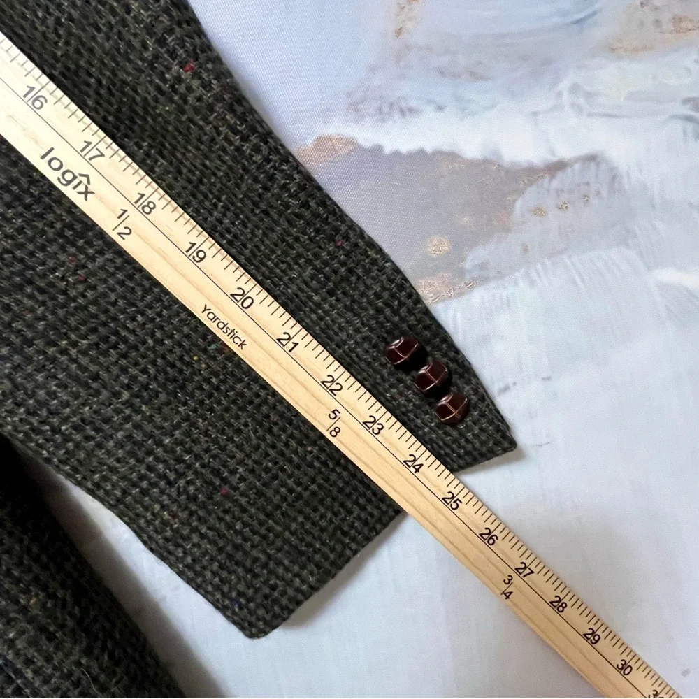 Vtg BOSTON TRADERS Men 44R Tweed Sportcoat Wool Blazer Birdseye Fleck Multicolor